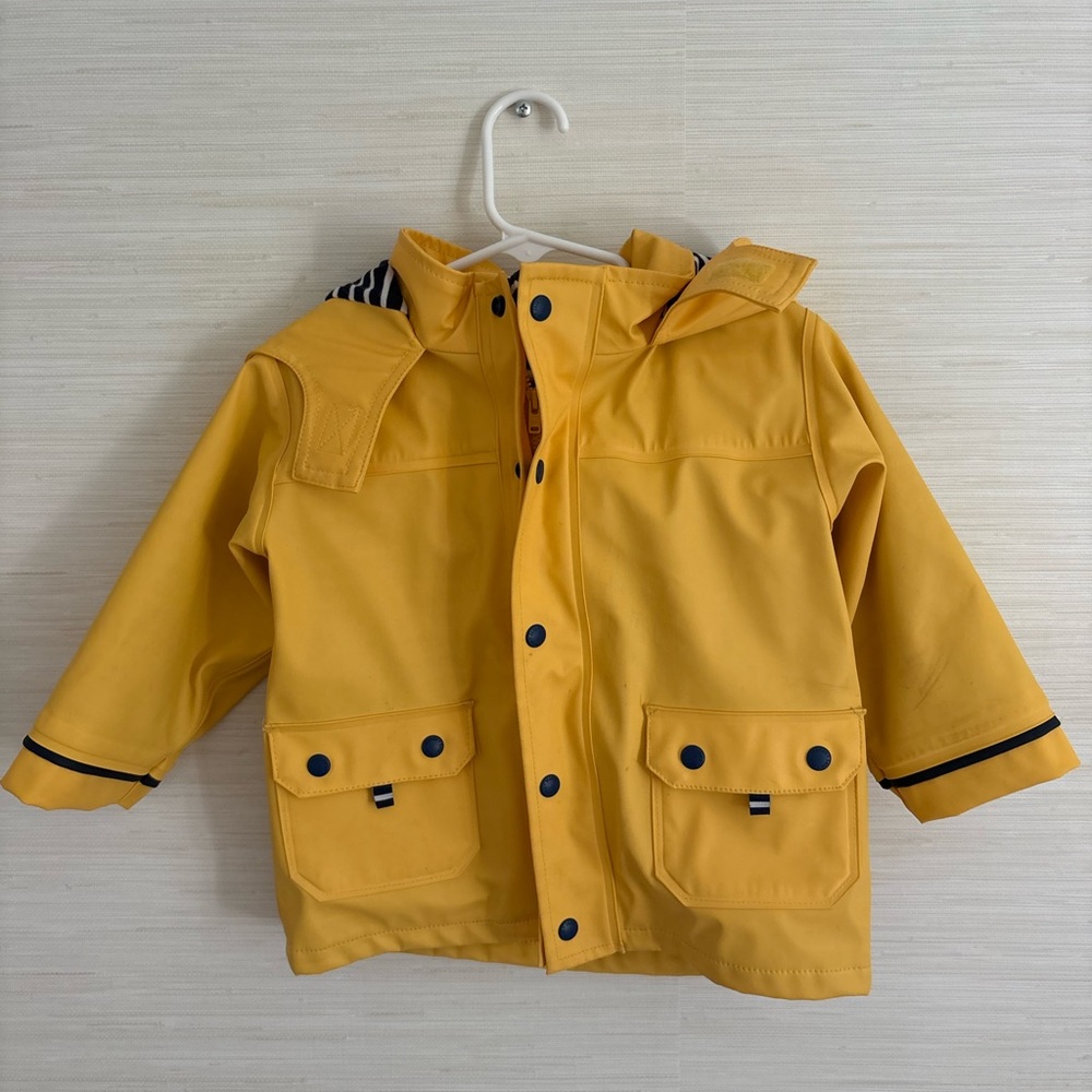 Jojo Maman Bebe - Kids Yellow Hooded Rain Jacket - 18-24mo